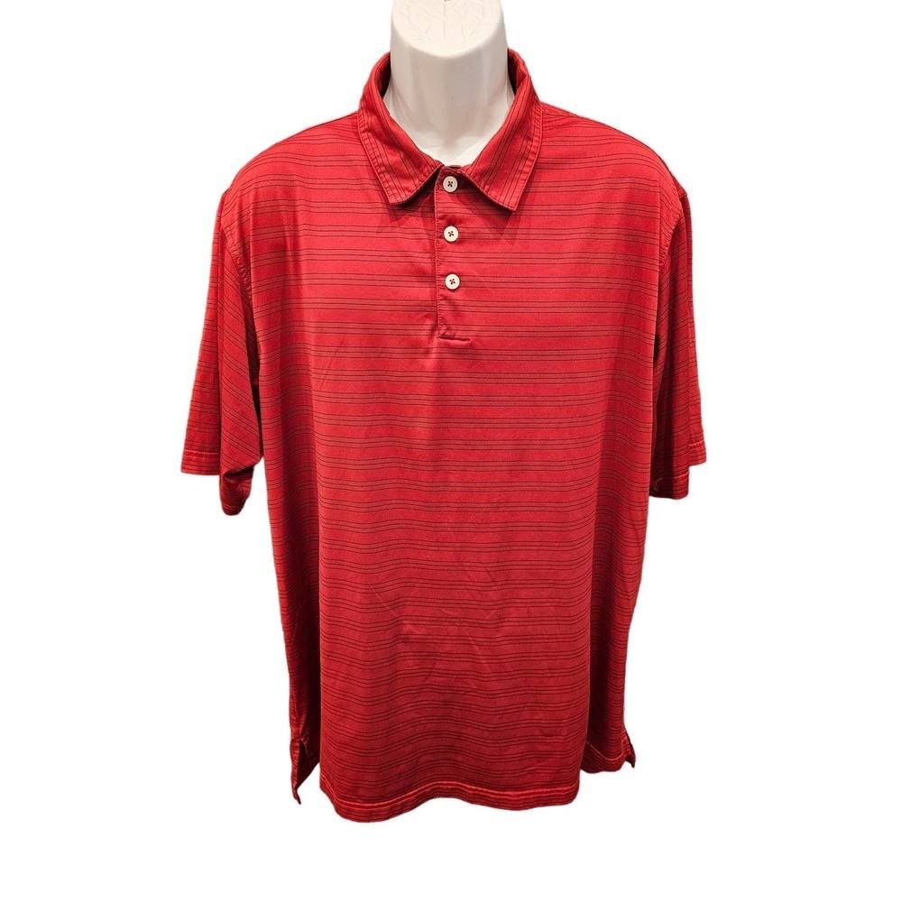 Adidas climalite 2XL red striped performance polo men's XXL